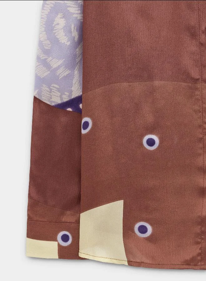 PARFOIS Brown Printed fluid shirt for Women | Best Price UAE