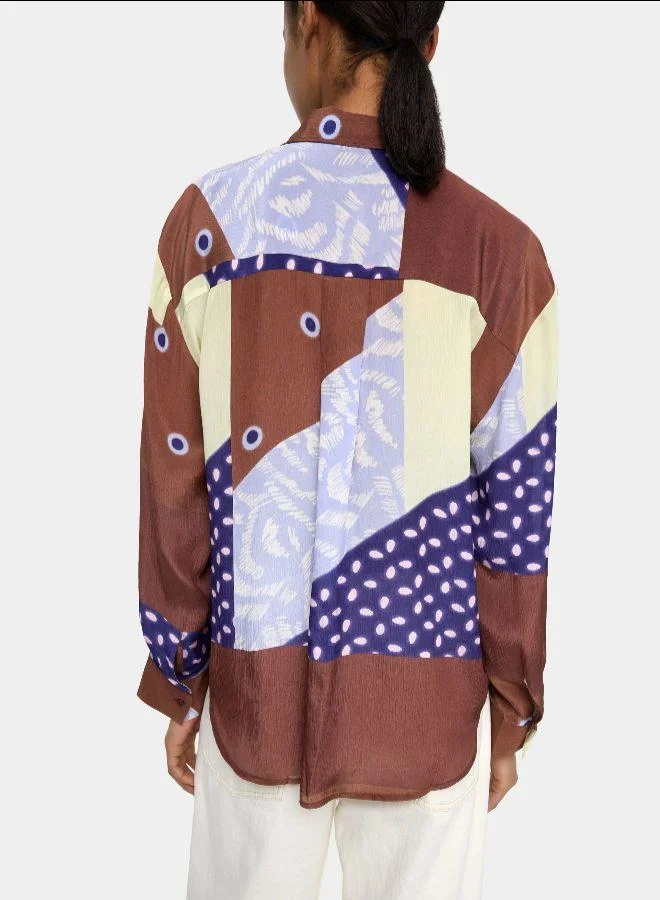 PARFOIS Brown Printed fluid shirt for Women | Best Price UAE
