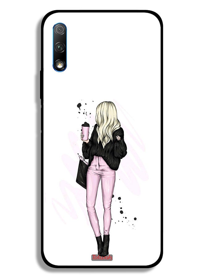 Tolwak Honor 9X (China) Protective Case Cover Girl Holding Coffee Cup Art - Image 2