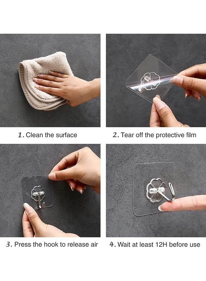 Concepta Self Adhesive Wall Hooks, PVC Waterproof Big Adhesive Heavy Duty Sticky Stainless Steel Hooks Hanging Capacity 10KG Max Multipurpose Home Storage (Pack of 20) - Image 2