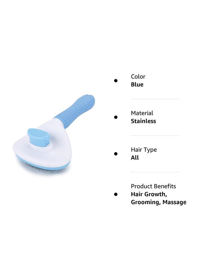 S-Color Cat Grooming Brush Self Cleaning Slicker Brushes for Dogs Cats Pet Brush Tool Gently Removes Loose Undercoat Mats Tangled Hair Massage-Self Suitable for Pets with Long or Short Hair Blue - Image 5