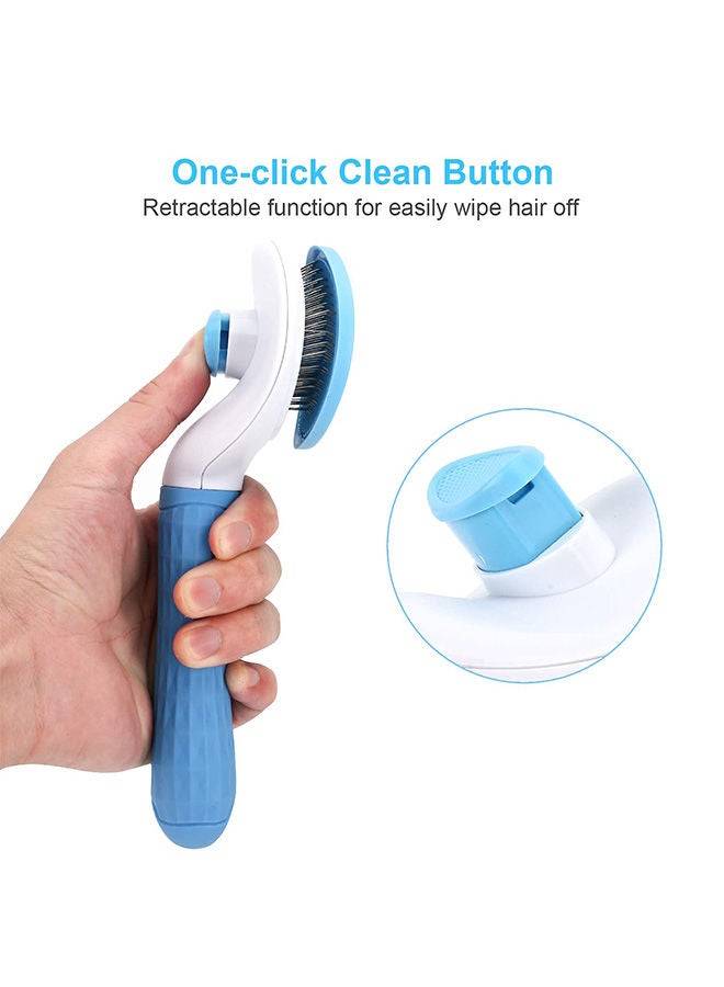S-Color Cat Grooming Brush Self Cleaning Slicker Brushes for Dogs Cats Pet Brush Tool Gently Removes Loose Undercoat Mats Tangled Hair Massage-Self Suitable for Pets with Long or Short Hair Blue - Image 3