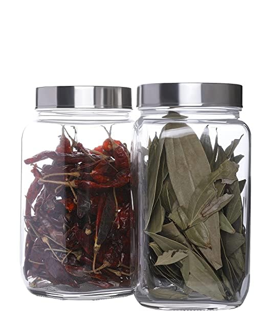 Vency Piramal Glass Cubical Square Transparent Glass Jar with Lid I 1800ml, Set of 4 & Containers for Kitchen Pantry, Snacks, Masala, Jams, Pickles, Cookies, Dry Fruits, Coffee Beans Storage with Lid - Image 5
