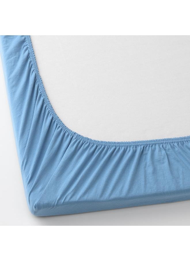 Generic Fitted sheet for cot, light blue, 60x120 cm  - Image 2