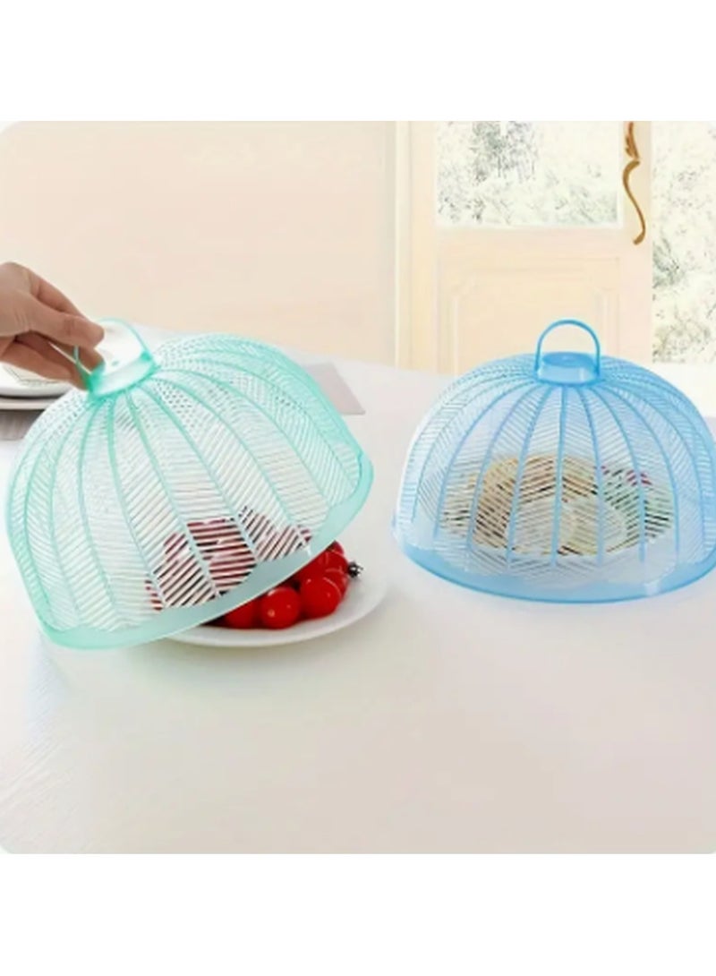 Food Net Cover, Eco-Friendly Premium Plastic Table Cover Meal cover Kitchen Fly-Proof Insect-Proof Dish Cover Round Cover Dish Cover Food Cover Turquoise Color 1pc - Image 1