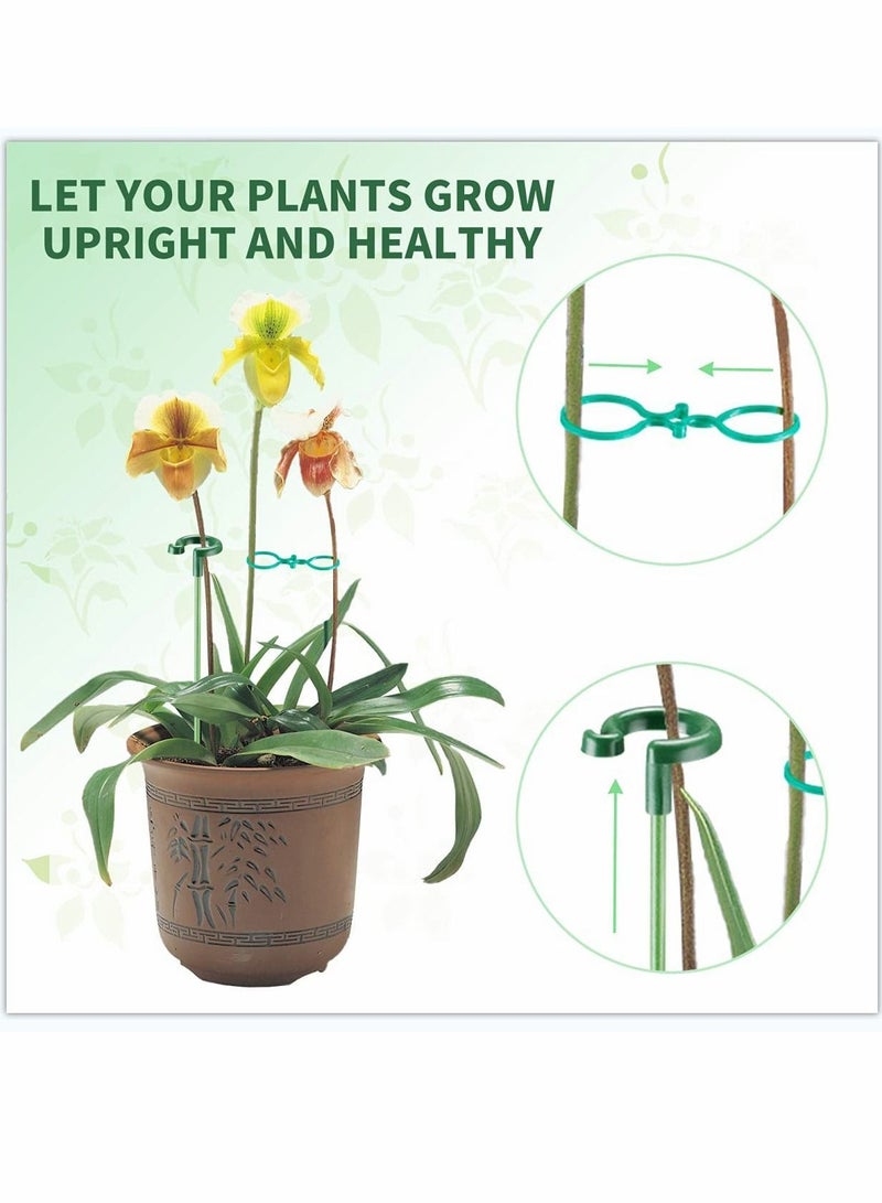 NIBEMINENT Plant Stakes for Indoor Plants 10Pcs 15 Inch Support Stakes, Garden Single Stem Flower Amaryllis Cage Rings with 10 pcs Clips Tomato Orchid Lily Peony Rose  - Image 3