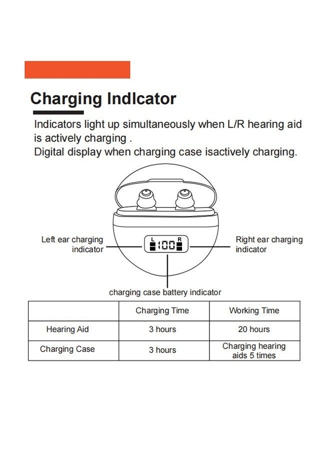 Generic - Hearing Aids, Invisible Magnetic Assistive Listening Devices, Contact Charging Box with LED Power Display (Black) - Image 1