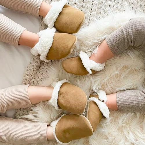 Dotty Fish Toddler Suede Slippers. Light Brown. 12-18 Months - Image 5