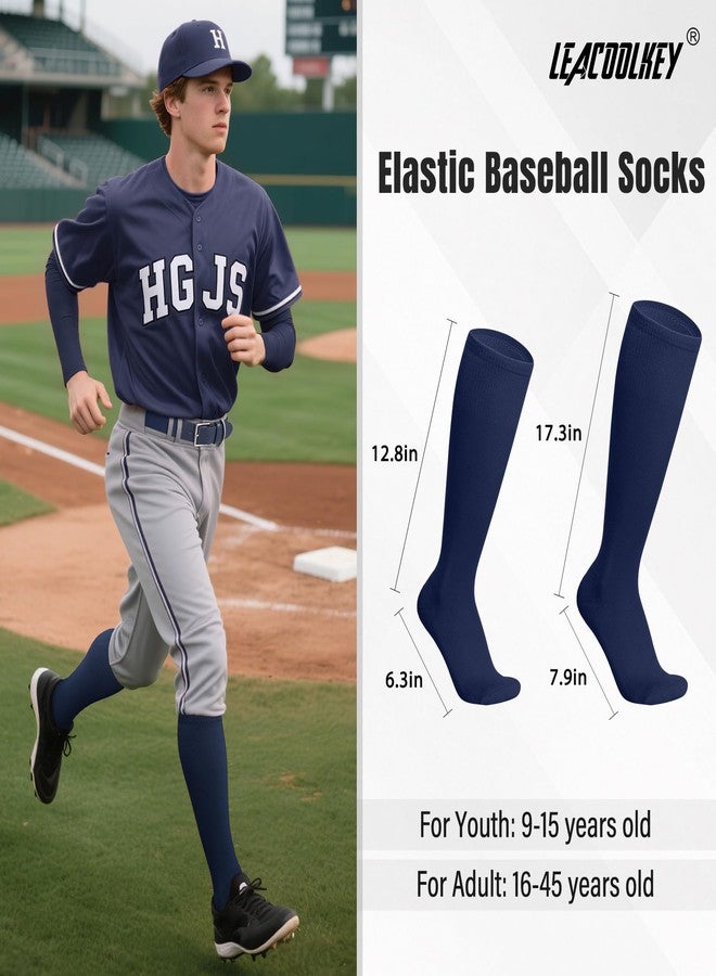 LEACOOLKEY Baseball Belt and Socks Softball Belt Socks Combo Set for Adult Men Women Navy Blue - Image 2