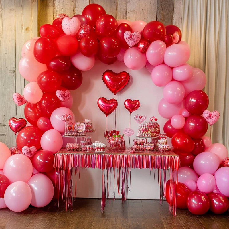 RUBFAC 135pcs Red Balloons Different Sizes 18 12 10 5 Inch for Garland Arch, Latex Christmas Balloon for Birthday Party Wedding Decorations - Image 5