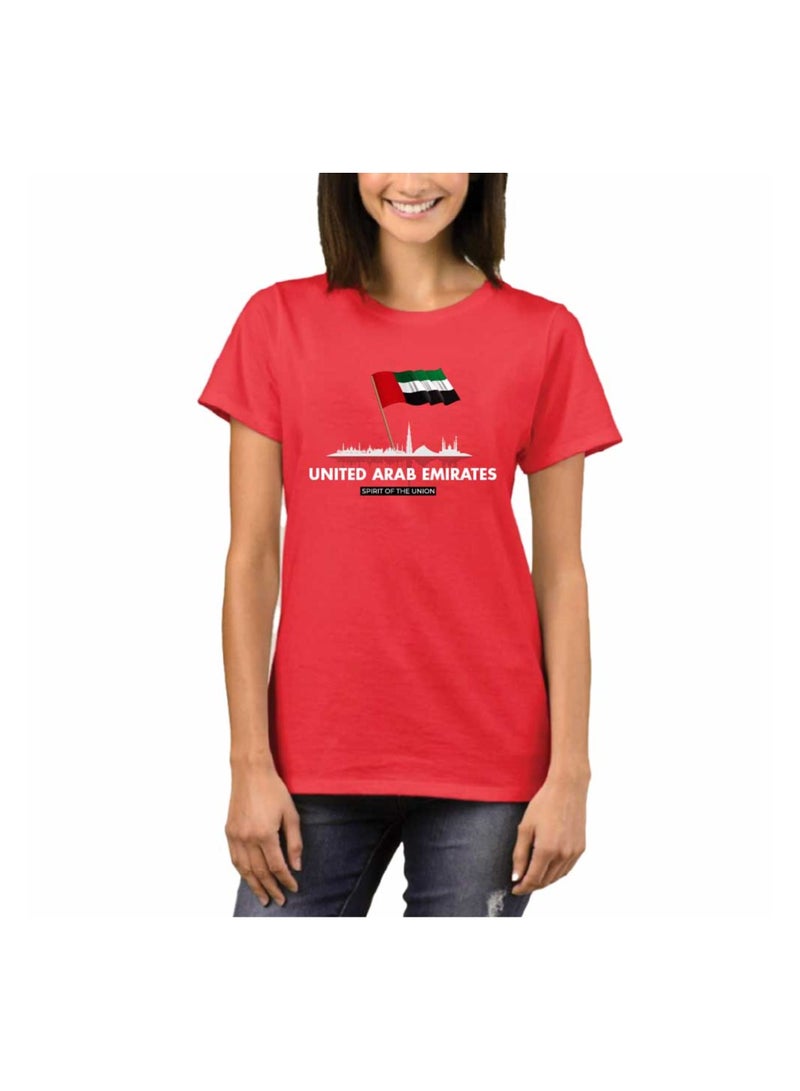 UAE Celebration T-Shirt For Women-Printed Design Short Sleeve Top Tee For Celebrations Day,School Events,&Holidays-Comfortable And Stylish T-Shirt  - Image 1