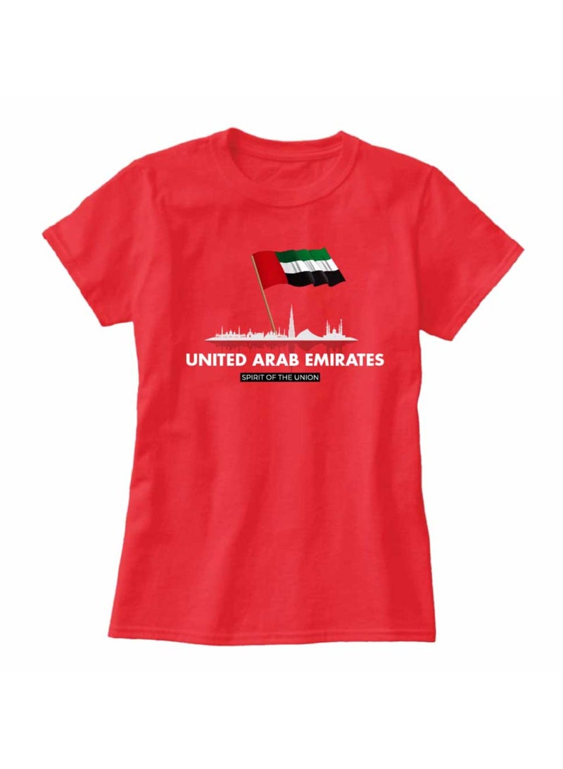 UAE Celebration T-Shirt For Women-Printed Design Short Sleeve Top Tee For Celebrations Day,School Events,&Holidays-Comfortable And Stylish T-Shirt  - Image 3