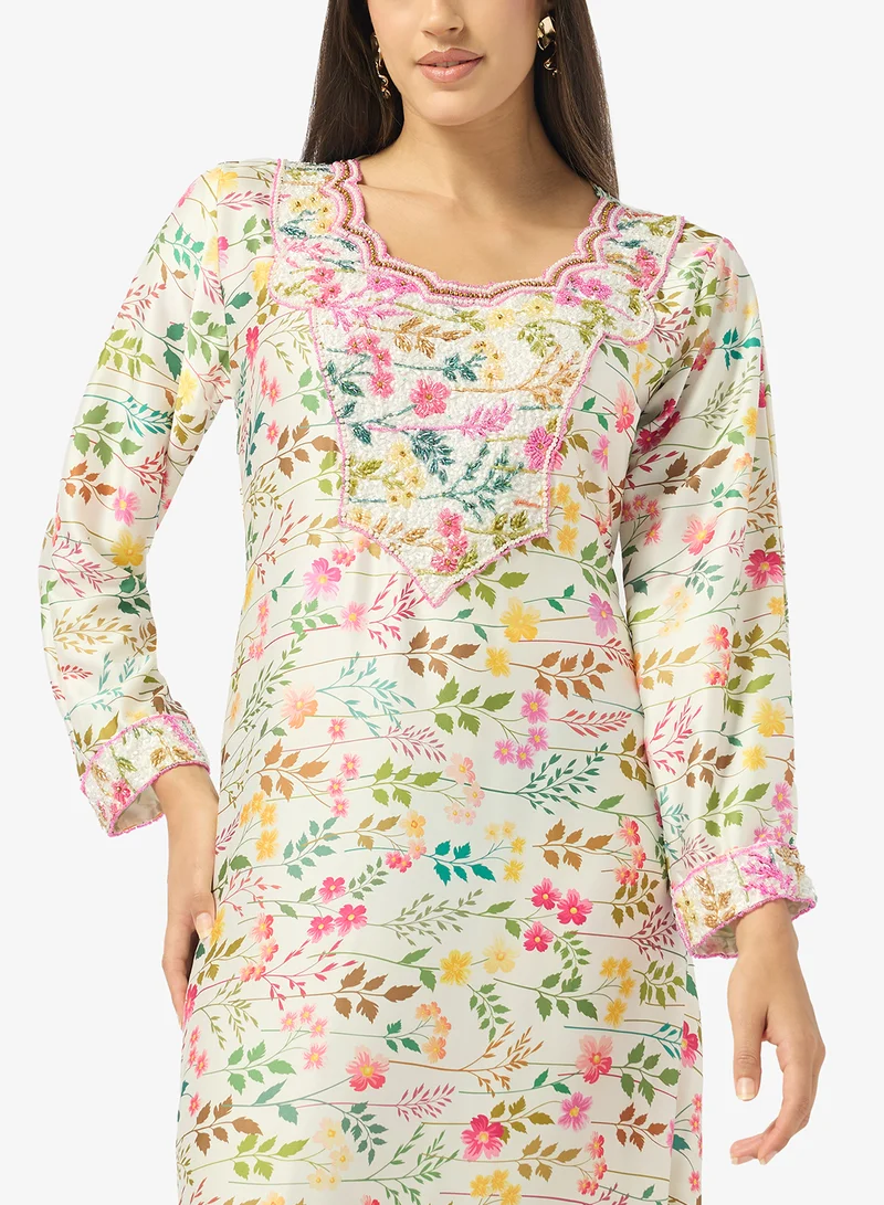 Arabian Closet  Embellished Belted Jalabiya for Women | Best Price UAE