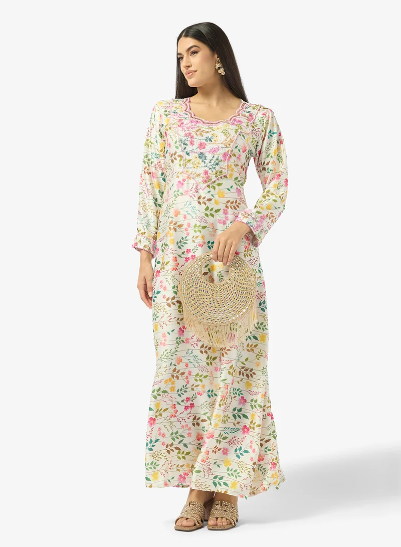 Arabian Closet  Embellished Belted Jalabiya for Women | Best Price UAE