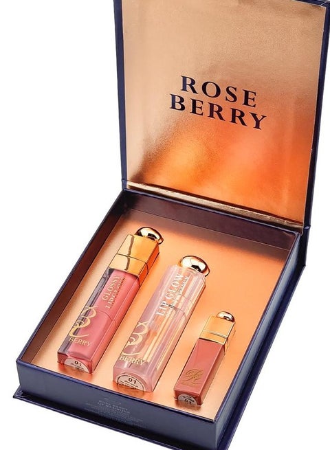 أحمر شفاه ثابت + قلوس شفايف + مرطب شفاه