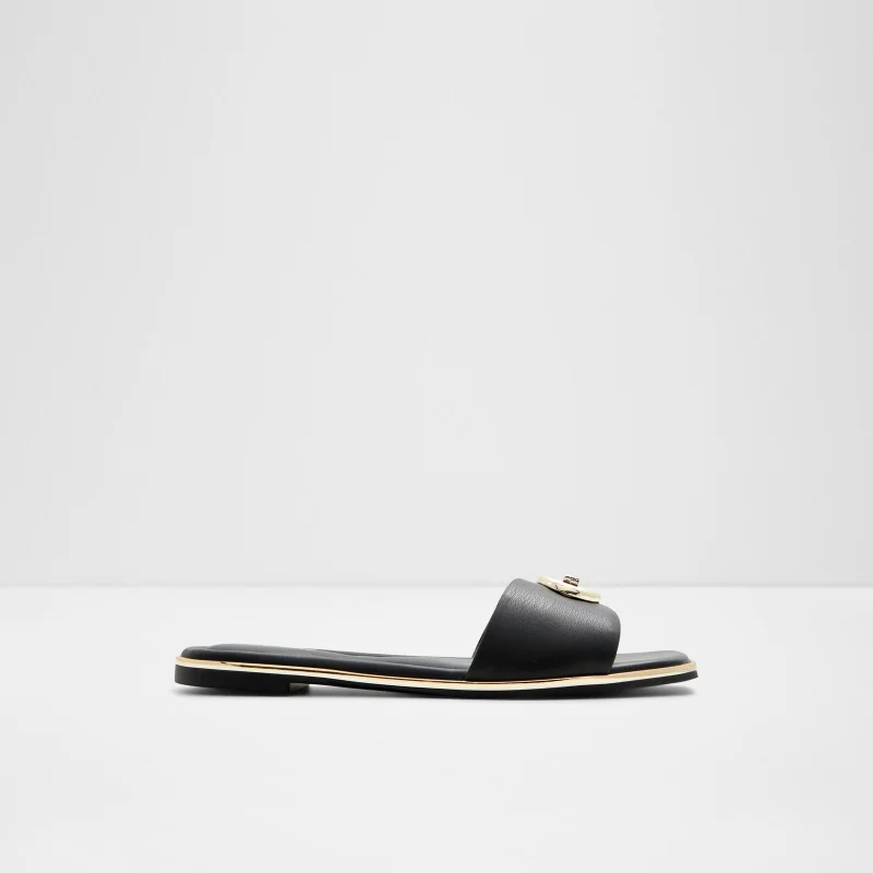 ALDO BELLENOR Metal Accent Flat Sandals
