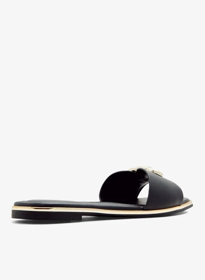 ALDO BELLENOR Metal Accent Flat Sandals
