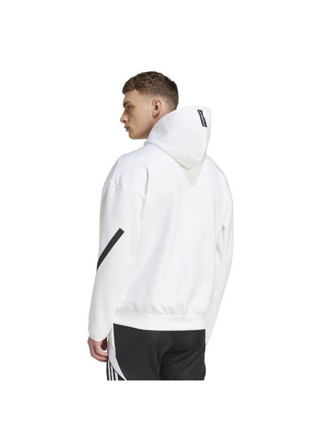 Adidas Juve Anth Jkt White Football Track Tops For Men XS - Image 3