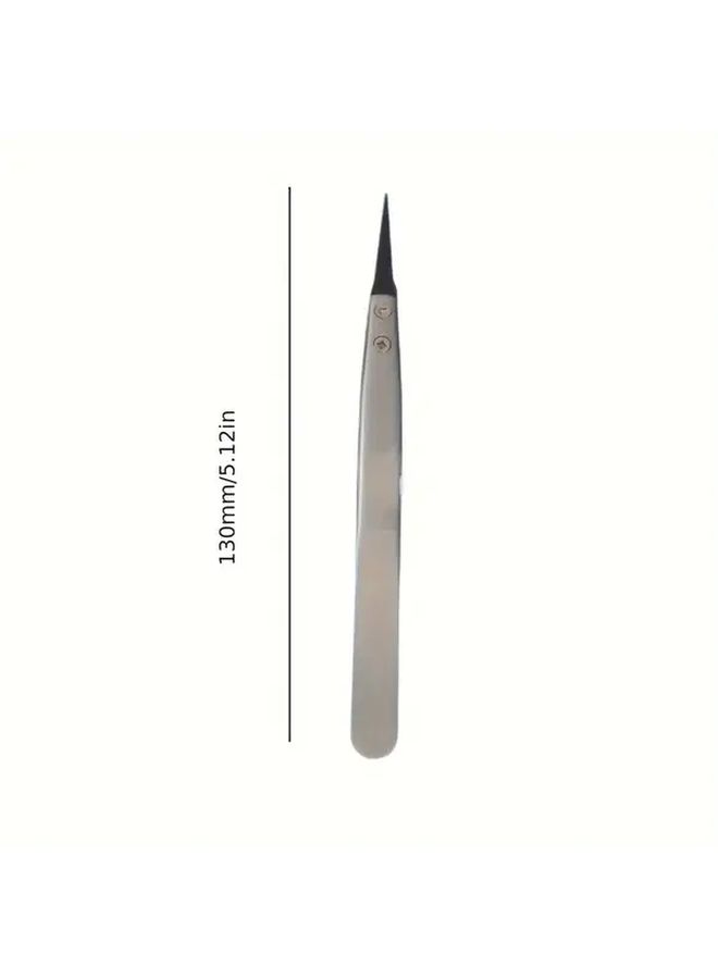 Anti Static Precision Tweezers Spare Chuck Straight Heavy Duty Metal Tip For Electronics Jewelry Making Crafting No Power Needed Professional Hobbyist Use - Image 3