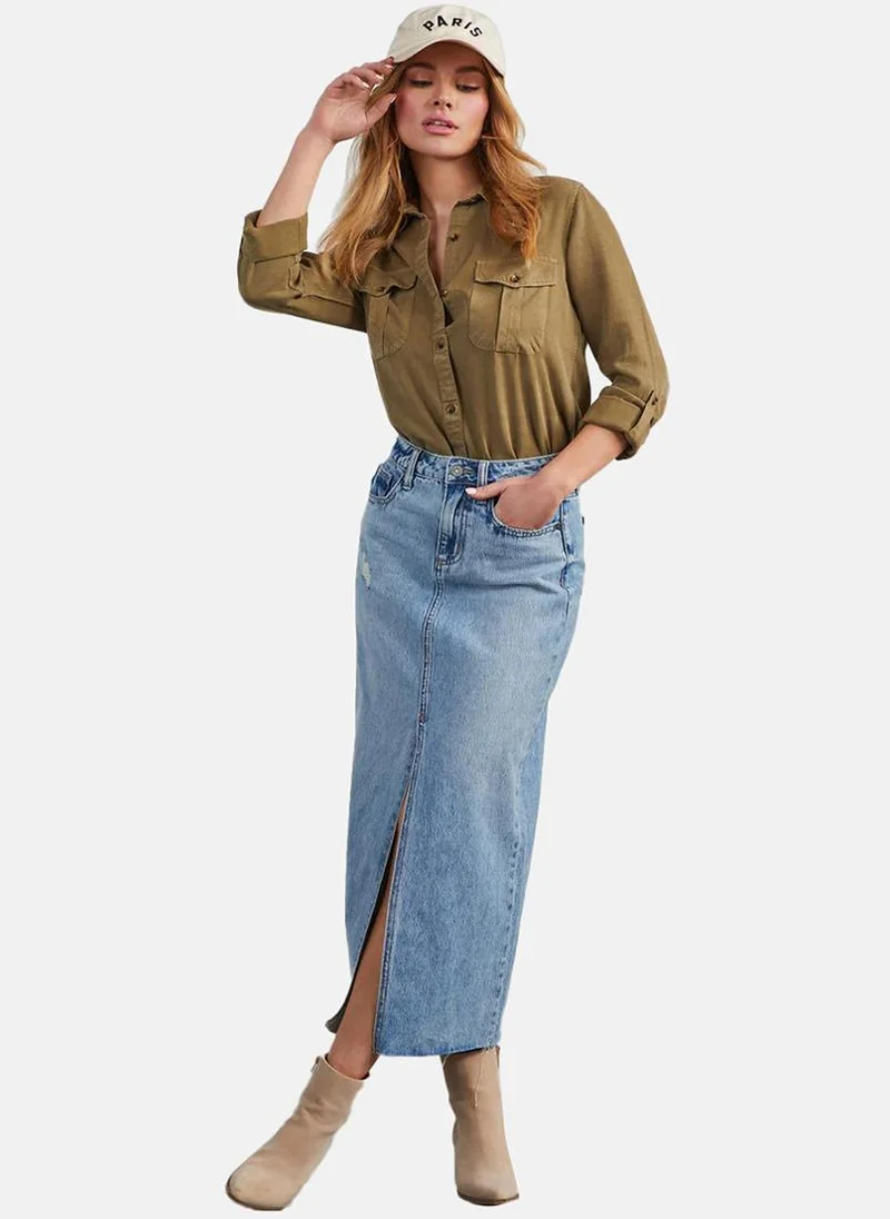 يونيكي Brown Regular Fit Spread Collar Long Sleeves Shirts