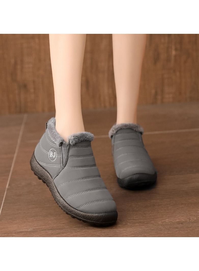 Bj Women Ankle Boots Slip On Flat Casual Footwear Grey - Image 3