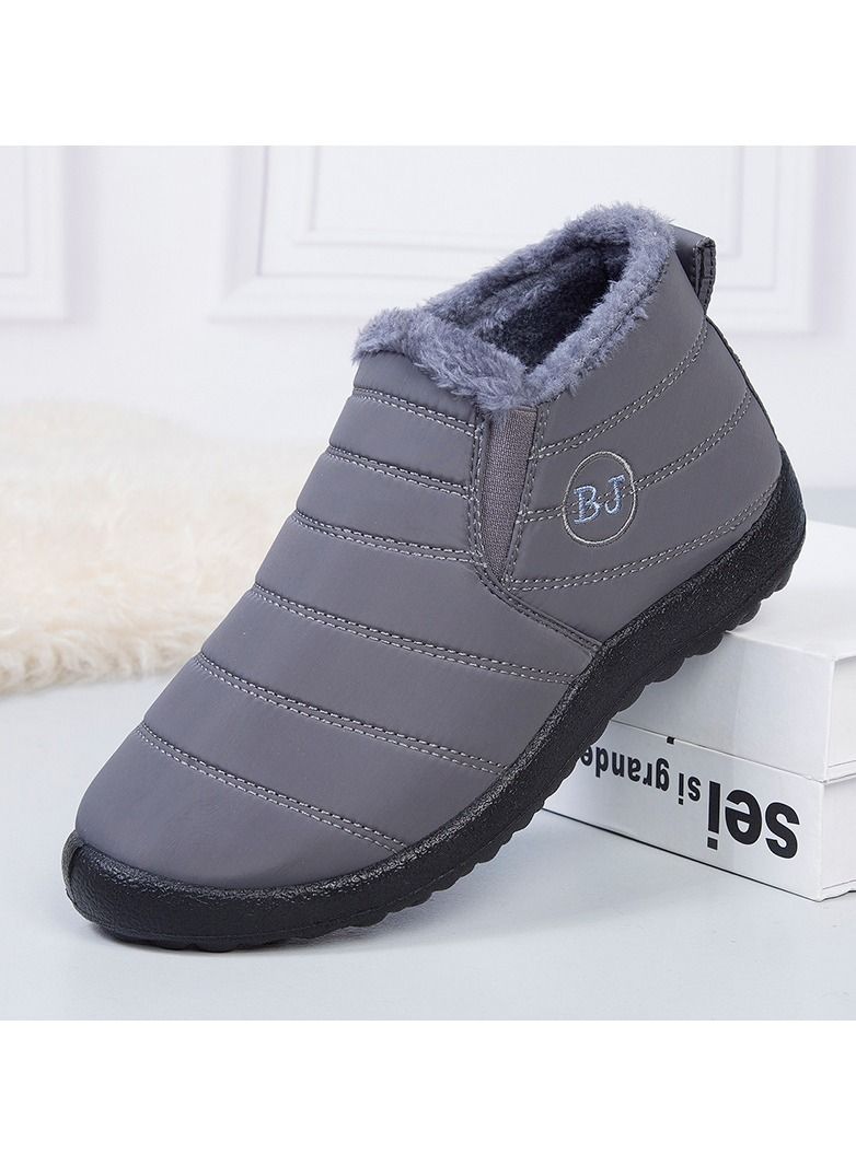 Bj Women Ankle Boots Slip On Flat Casual Footwear Grey - Image 2