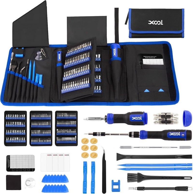 XOOL 200 in 1 Precision Screwdriver Kit, Electronics Repair Tool Magnetic Driver Kit with 164 Bits, Flexible Shaft, Extension Rod for Computer, iPhone, Laptop, PC, PS4, Xbox, Nintendo - Image 1