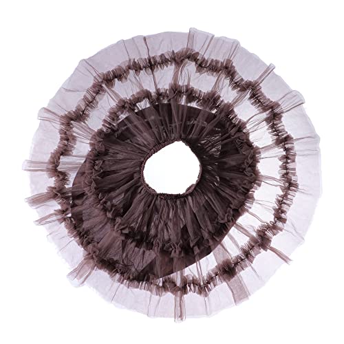 Ashken Toddler Baby Girl Tutu Tulle Layered Ruffle Skirt for Little Gig Girls 6 Months-10T Coffee - Image 4