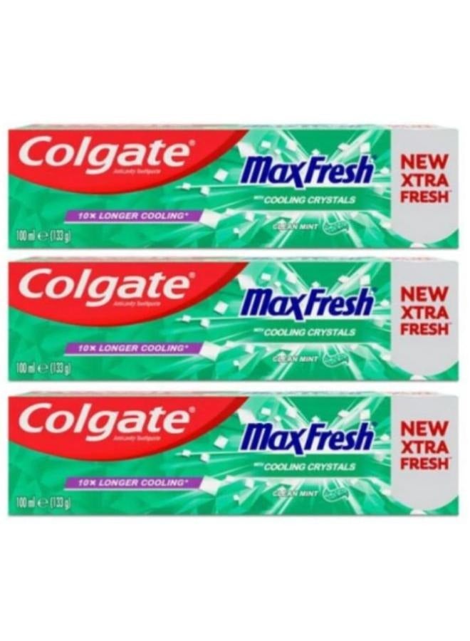 Colgate Pack Of 3 Max Fresh Clean Mint Toothpaste 100ml - Image 1