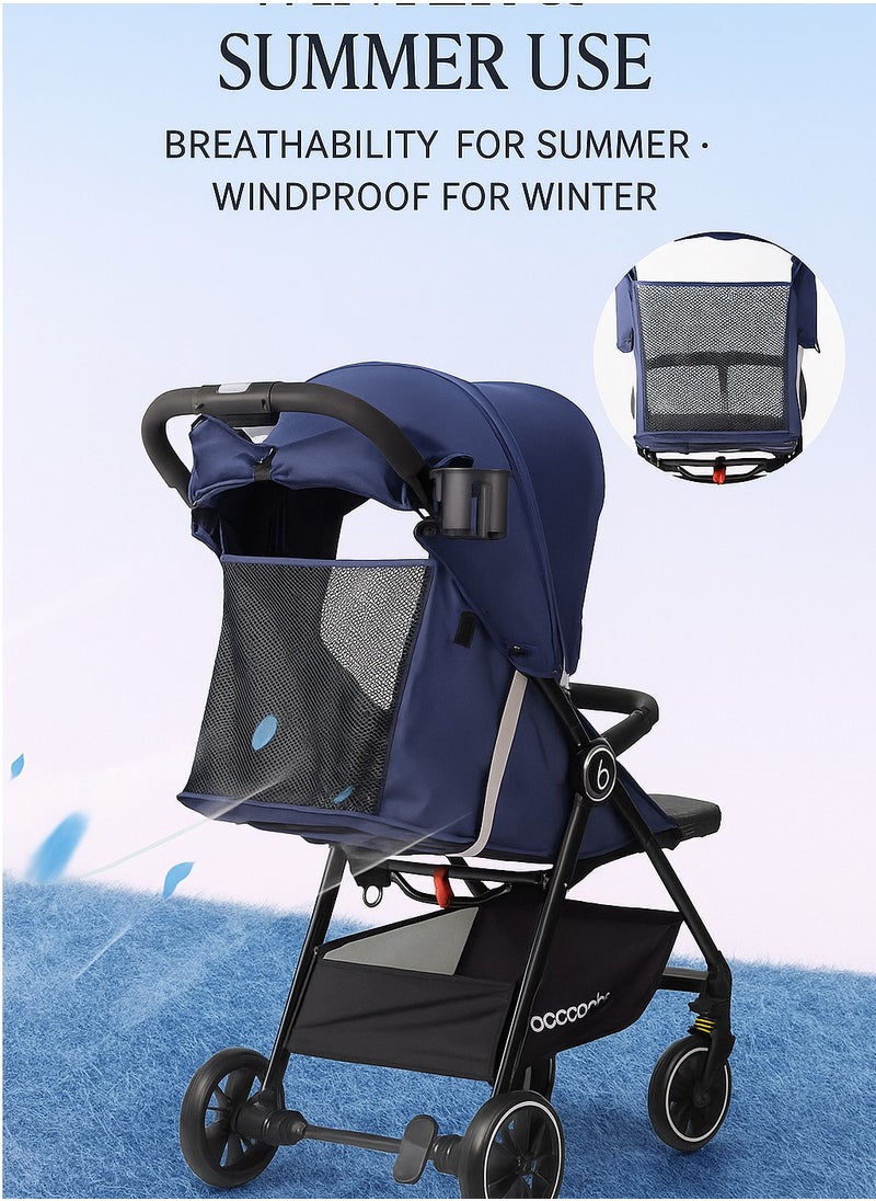 baobaohao Foldable Baby Stroller with One-Hand 3-Step Folding, All-Terrain Wheels, Reclining Backrest, and Full Canopy – Suitable for Newborn to 5 Years  - Image 4