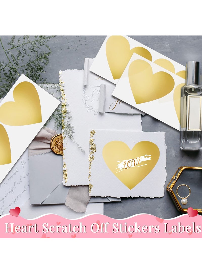 SOLARAE Heart Scratch Off Stickers Labels 100 Pcs Heart Shaped Scratch Off Stickers Colored Scratch Stickers Self Adhesive Peel and Stick DIY Labels Cards for Games Wedding Fundraisers Promotions - Image 3
