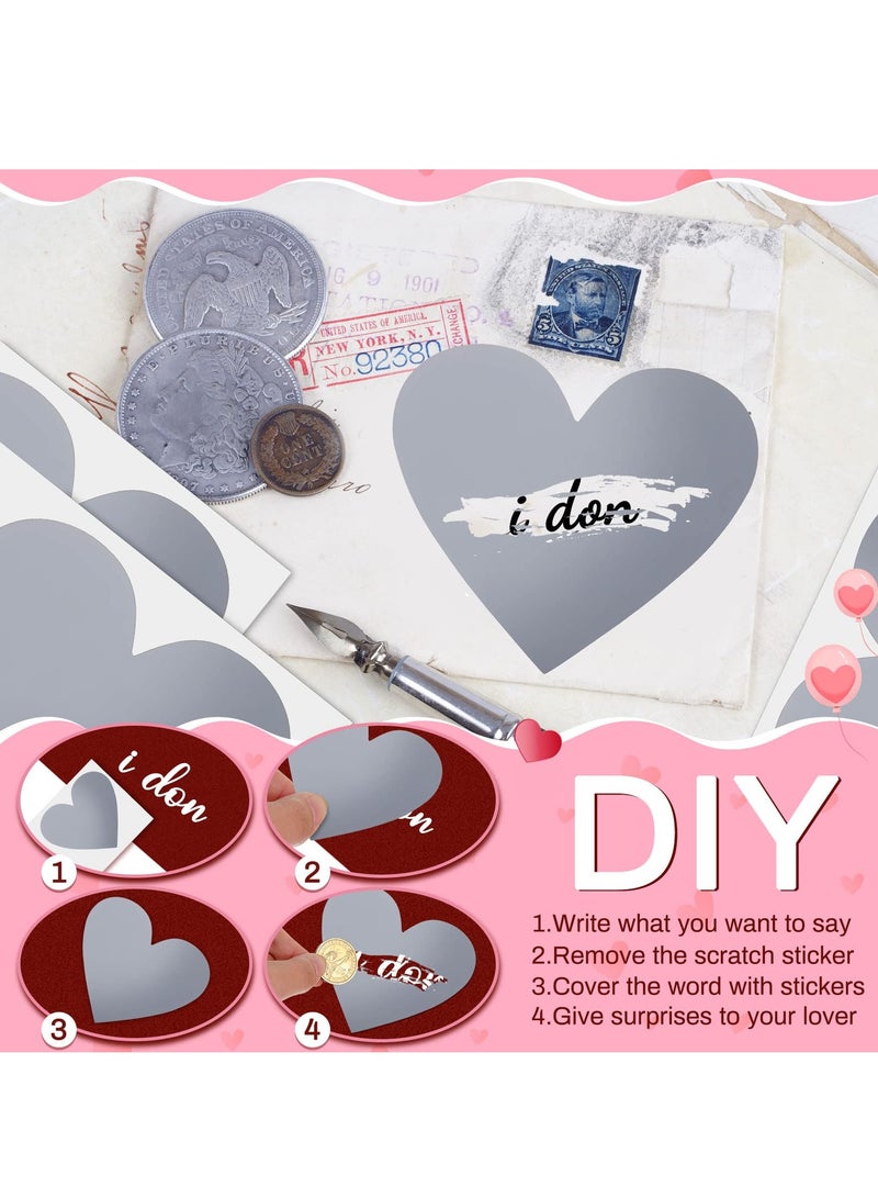 SOLARAE Heart Scratch Off Stickers Labels 100 Pcs Heart Shaped Scratch Off Stickers Colored Scratch Stickers Self Adhesive Peel and Stick DIY Labels Cards for Games Wedding Fundraisers Promotions - Image 4