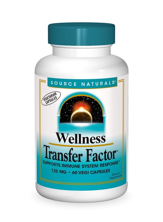 سورس ناتشورالز Source Naturals Wellness Transfer Factor، يدعم استجابة الجهاز المناعي* 125 مجم - 60 كبسولة نباتية - Image 1
