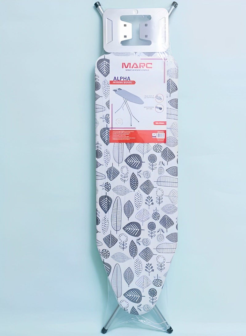 مارك طاولة كي | طاولة كي بآلية ارتفاع قابلة للتعديل | غطاء قطني مقاوم للحرارة | طاولة كي مقاومة للحرارة 38 × 120 سم