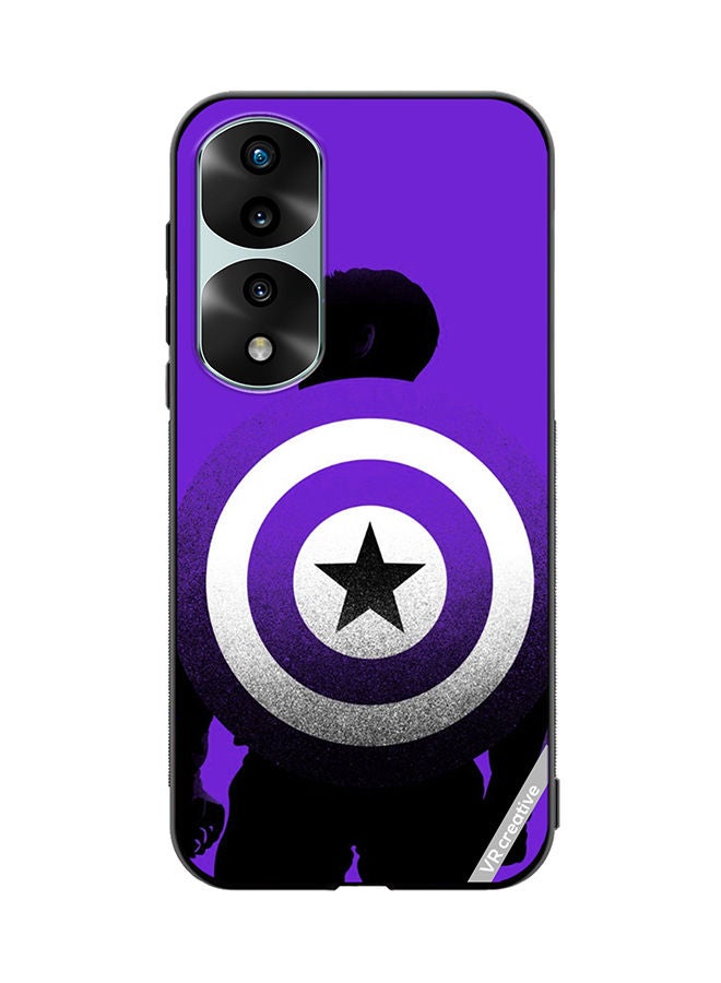 VR CREATIVE Protective Case Cover For Honor 70 Pro Purple Captain America Design Multicolour - Image 1
