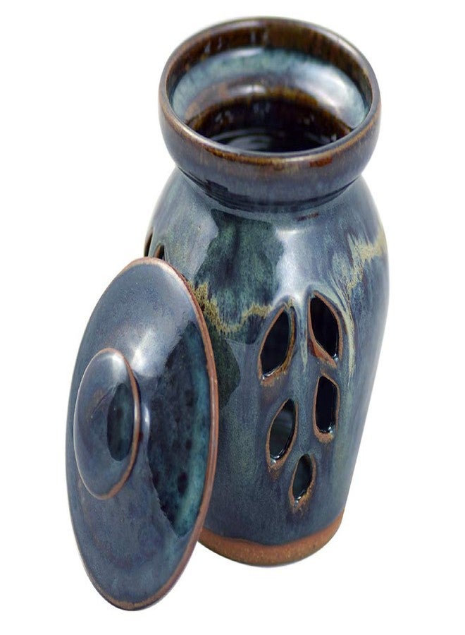 Modern Artisans مرطبان لحفظ الثوم مصنوع من الخزف الحجري الأمريكي من Modern Artisans باللون الأزرق الداكن - Image 2