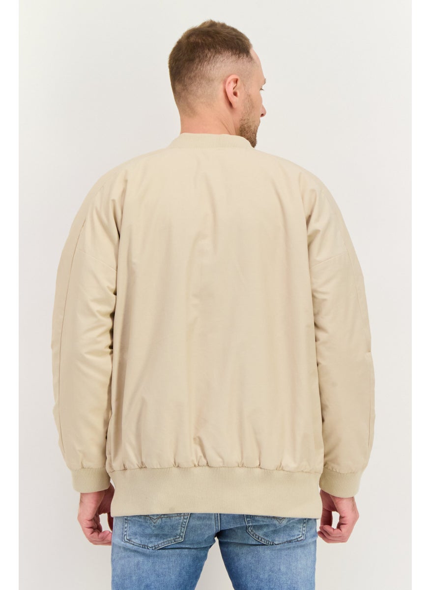 ESPRIT - Men Solid Soft Shell Jacket, Beige - Image 1