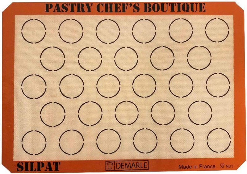 SILPAT Sasa Demarle Macarons Premium Non-Stick Silicone Baking Mat, Big Pan Size, 13.58''x 19.5'' for a 15''x21'' Pan - 28 Circles - Image 1