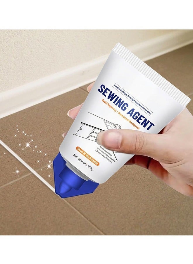 Tile Grout Paint Cement Crack Filler Grout Sealer for Shower Tile Floor Tile and More Complete Solution for Filling Cracks and Gaps in Tile Surfaces Easy and Safe to Use White - Image 1