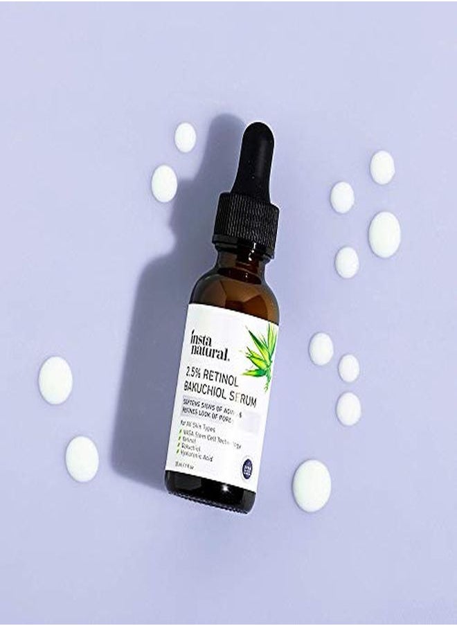 Instanatural سيروم للوجه والبشرة مع باكوشيول لتقليل المسام ومكافحة الشيخوخة والعناية بالخطوط الدقيقة والتجاعيد لبشرة تبدو أصغر سناً بديل طبيعي لسيروم الوجه حمض الهيالورونيك ونياسيناميد  - Image 5