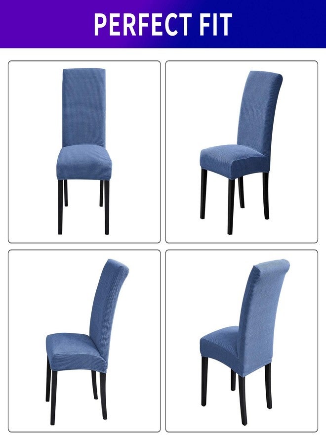 Howhic Stretch Chair Covers for Dining Room Set of 6, Removable Dining Room Chair Covers, Dining Chair Slipcovers Seat Protector, Great for Home and Banquet Decoration (Periwinkle Blue, 6 Pack) - Image 4