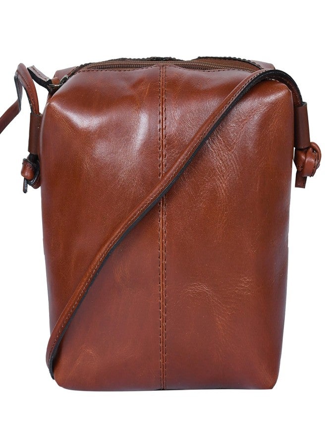 Celtic Premium Leather Crossbody Handbag with Top Zip Closure - Image 2