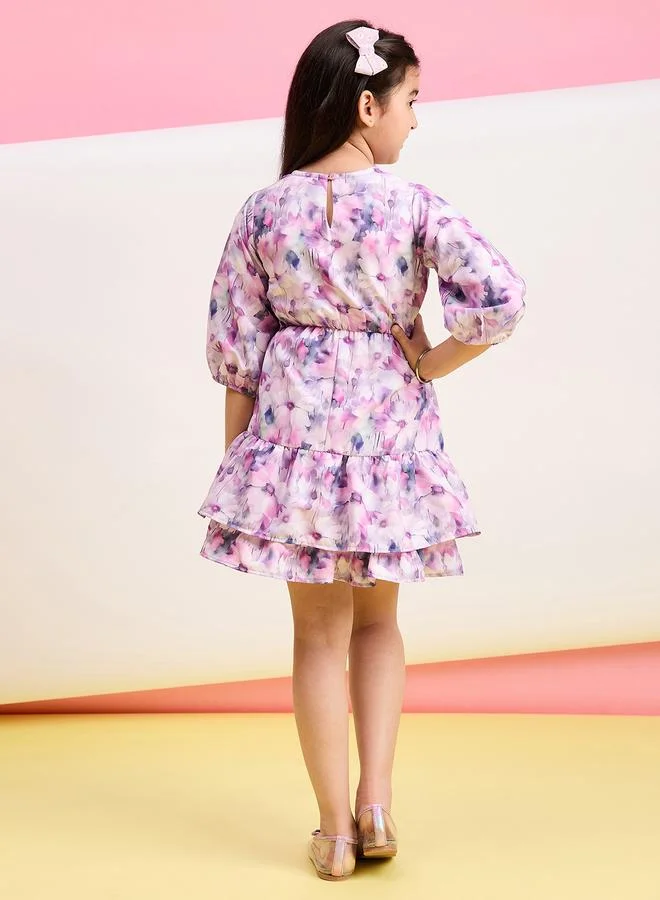 Stylo Bug Stylo Bug Floral Print Ruffled Hem Dress