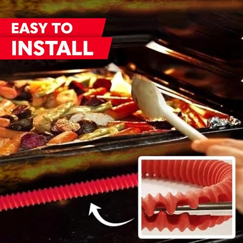 VLA Silicone Oven Rack Shields Extra Long Oven Rack Protectors, 22 Inches Heat Resistant Oven Rack Edge Protector Guard Cover Full Length Fit on Standard-Sized Ovens (Red, 2 Pack - 22 Inches) - Image 3