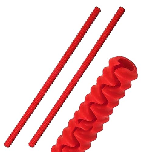 VLA Silicone Oven Rack Shields Extra Long Oven Rack Protectors, 22 Inches Heat Resistant Oven Rack Edge Protector Guard Cover Full Length Fit on Standard-Sized Ovens (Red, 2 Pack - 22 Inches) - Image 1