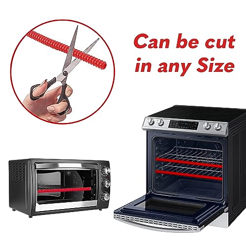 VLA Silicone Oven Rack Shields Extra Long Oven Rack Protectors, 22 Inches Heat Resistant Oven Rack Edge Protector Guard Cover Full Length Fit on Standard-Sized Ovens (Red, 2 Pack - 22 Inches) - Image 4