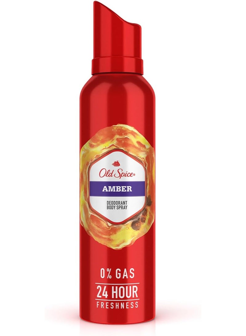 أولد سبايس بخاخ مزيل عرق أولد سبايس للرجال - رائحة آمبر (Amber) الدافئة - 140 مل - Image 1