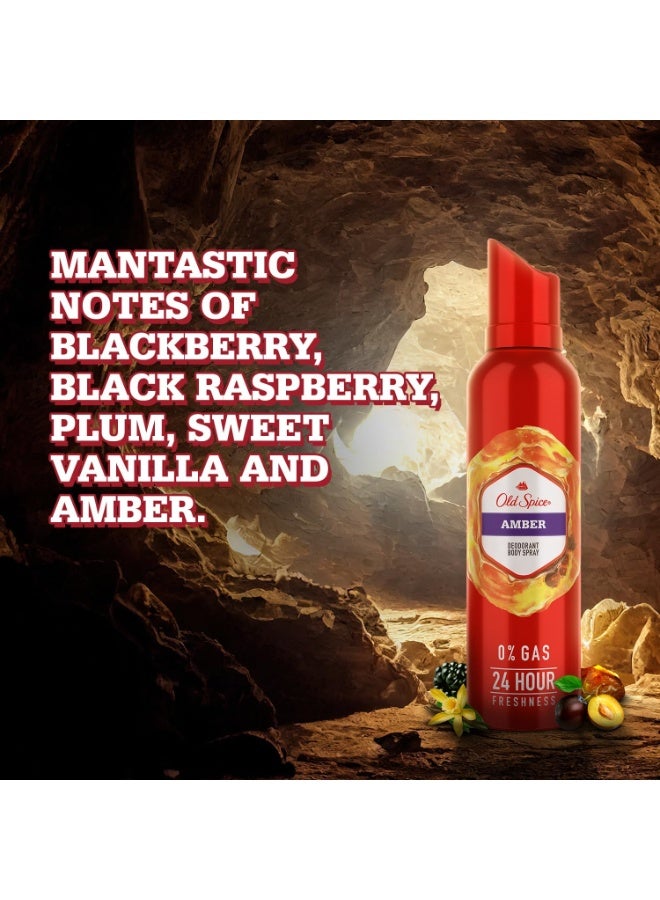أولد سبايس بخاخ مزيل عرق أولد سبايس للرجال - رائحة آمبر (Amber) الدافئة - 140 مل - Image 2
