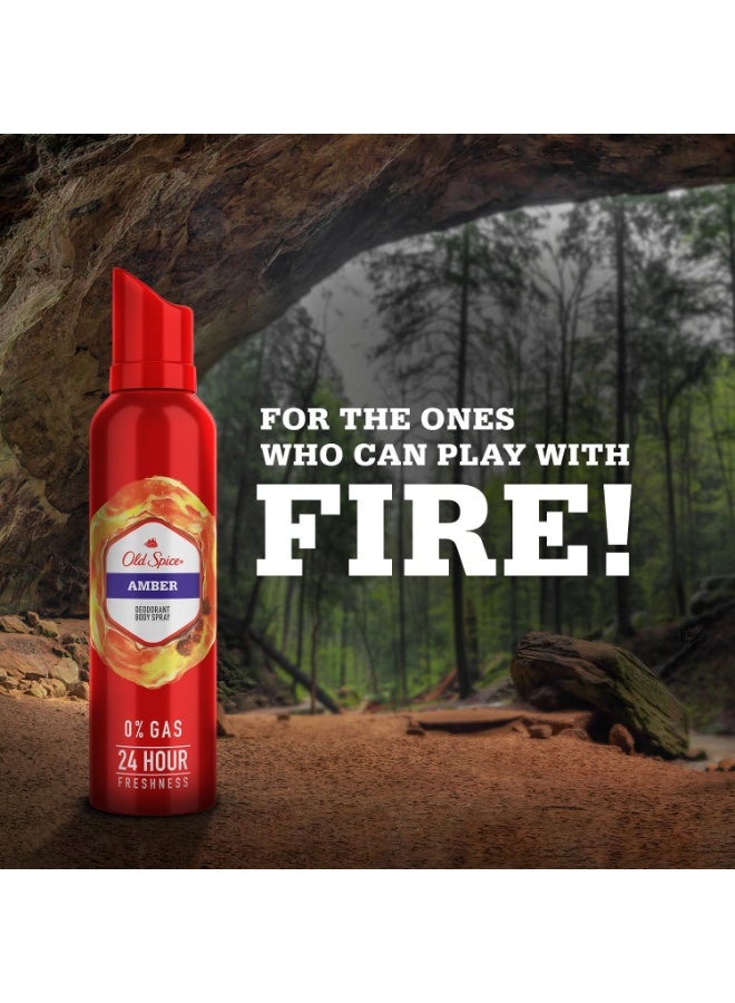 أولد سبايس بخاخ مزيل عرق أولد سبايس للرجال - رائحة آمبر (Amber) الدافئة - 140 مل - Image 3