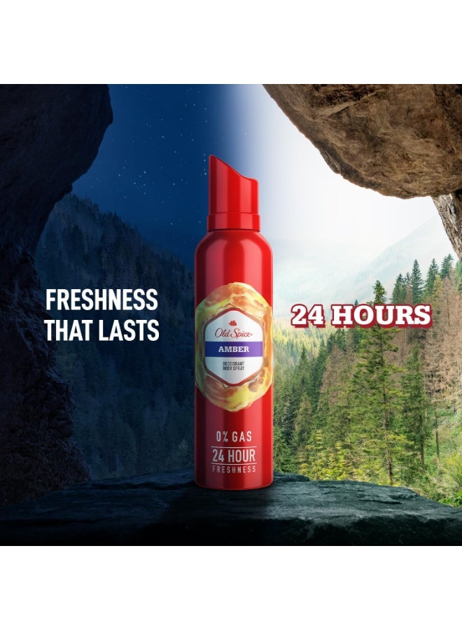 أولد سبايس بخاخ مزيل عرق أولد سبايس للرجال - رائحة آمبر (Amber) الدافئة - 140 مل - Image 4